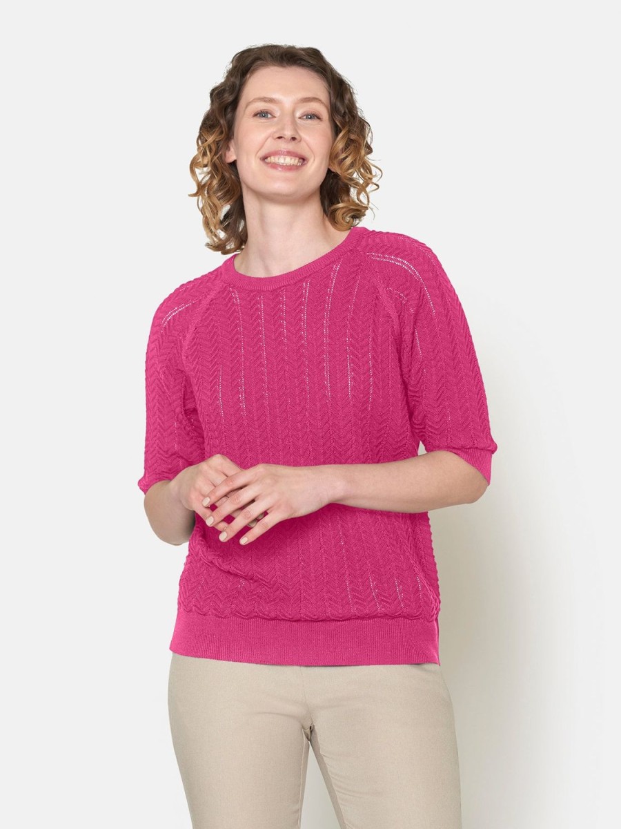 Toj Brandtex | Strik Pullover Med 3/4 Aermer Pink