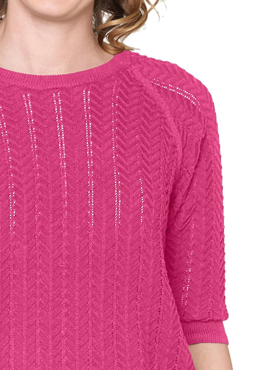 Toj Brandtex | Strik Pullover Med 3/4 Aermer Pink