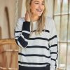 Toj Brandtex | Strik Pullover Sort/Hvid