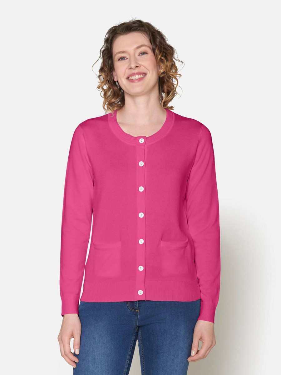 Toj Brandtex | Cardigan Med Lomme Magenta