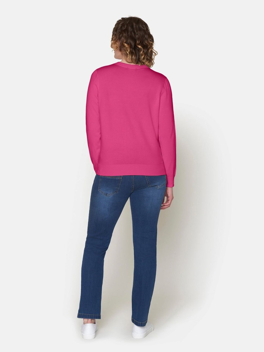 Toj Brandtex | Cardigan Med Lomme Magenta