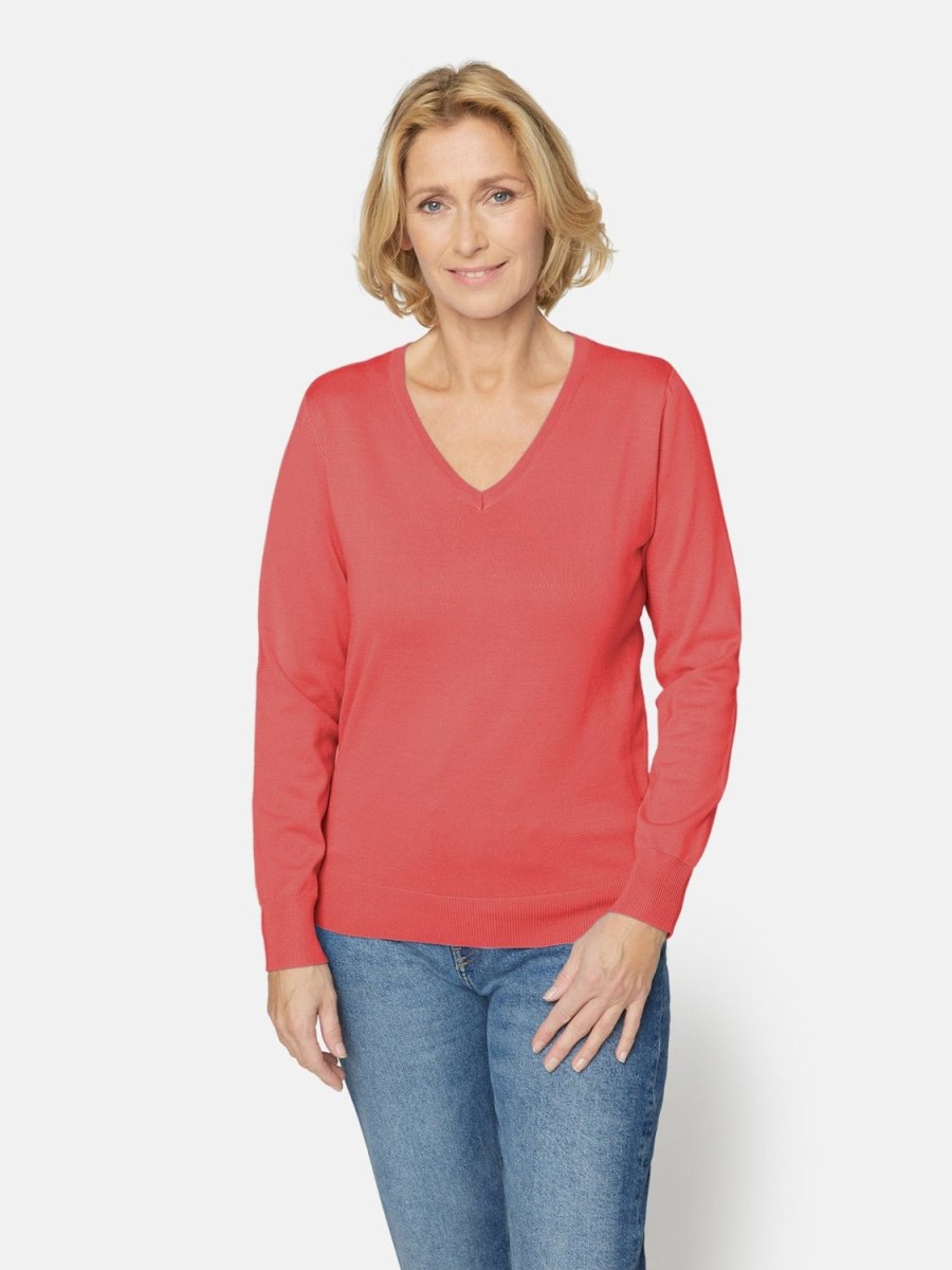 Toj Brandtex | Pullover Med V-Hals Coral