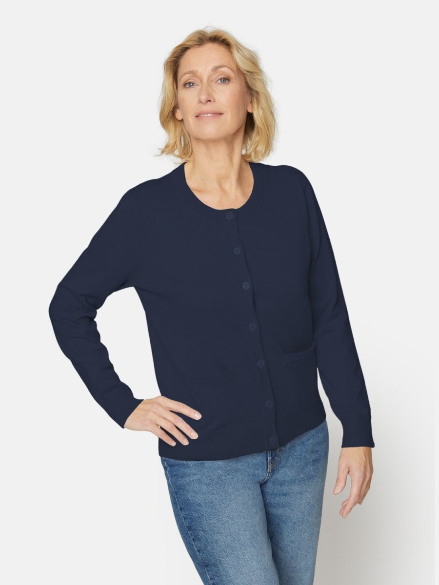 Toj Brandtex | Cardigan Med Lomme Midnight Blue